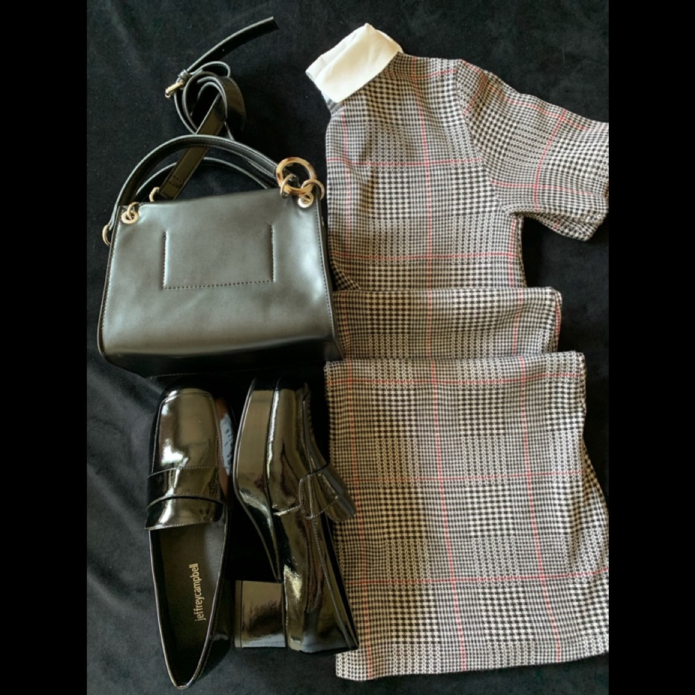 Pull & Bear Dog Tooth Dress XS